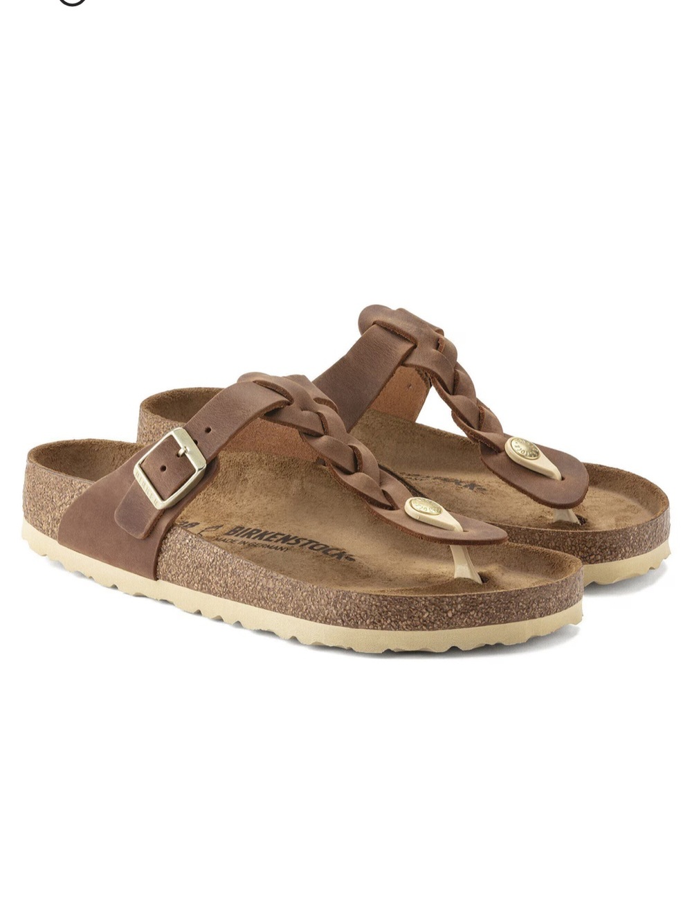 Birkenstock Braided Gizeh Oiled Leather Thong Sandals 37